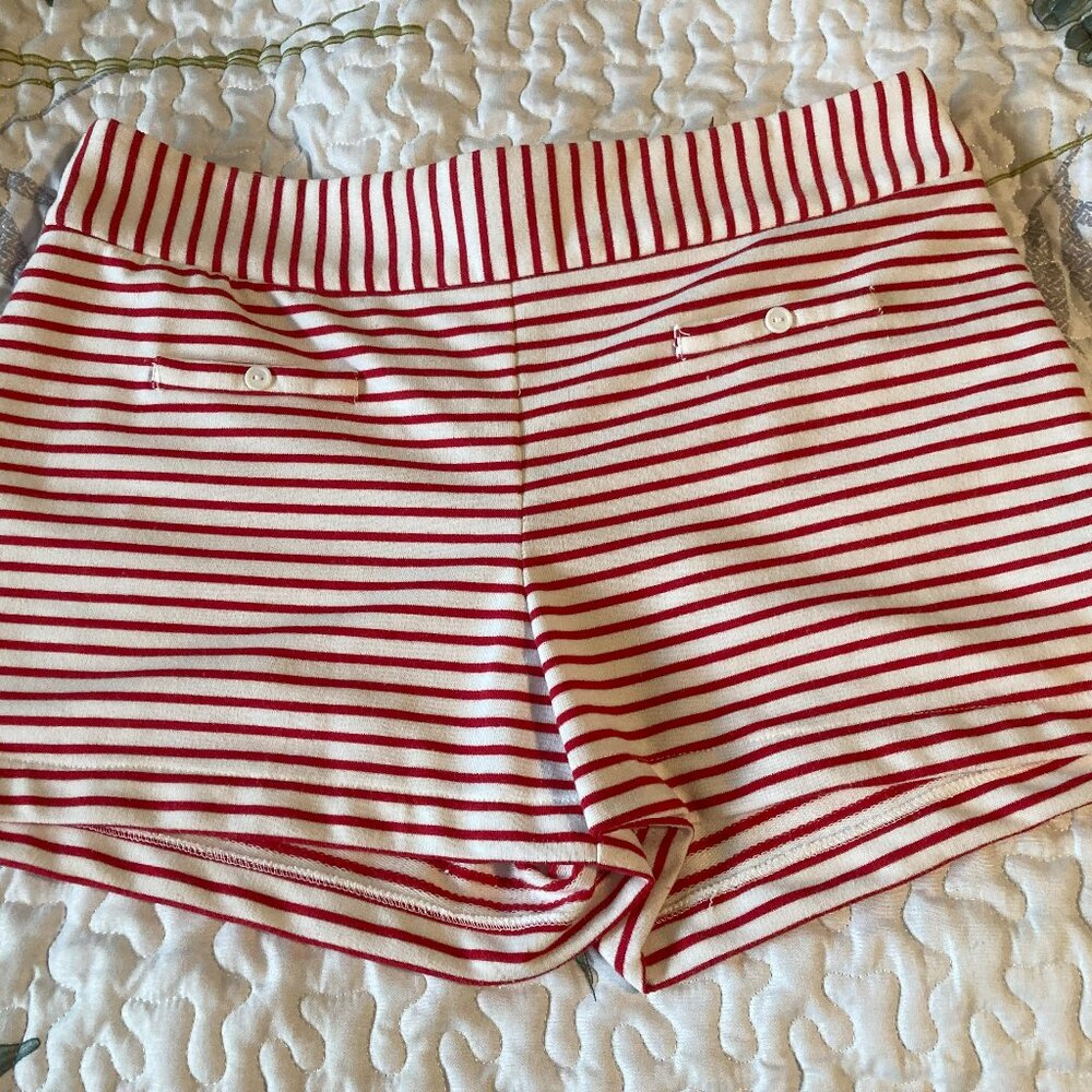lucca couture red and white stripe shorts